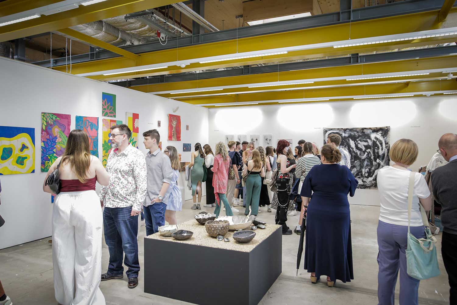 A busy exhibition space