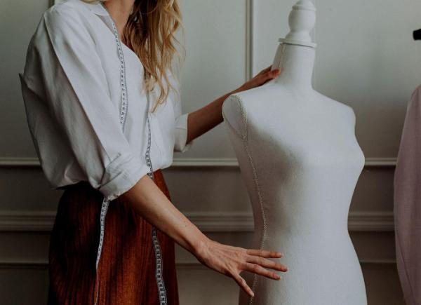 Professional fashion designer working