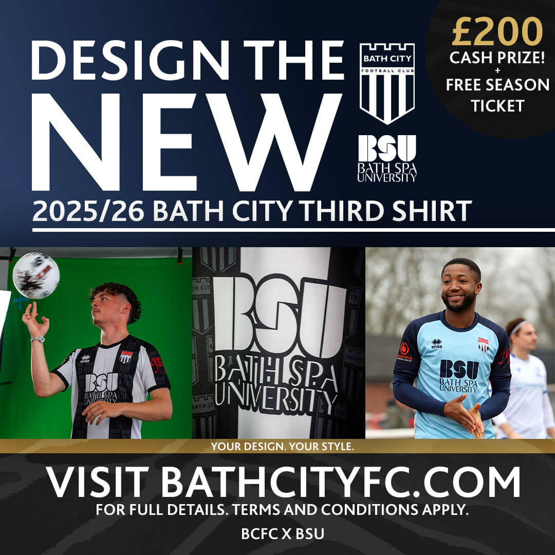 A graphic showcasing details for a competition to design a new football shirt, including images of football players in their kit playing football