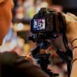 A student filming