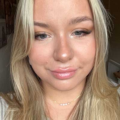 A selfie taken by a student with long blonde hair