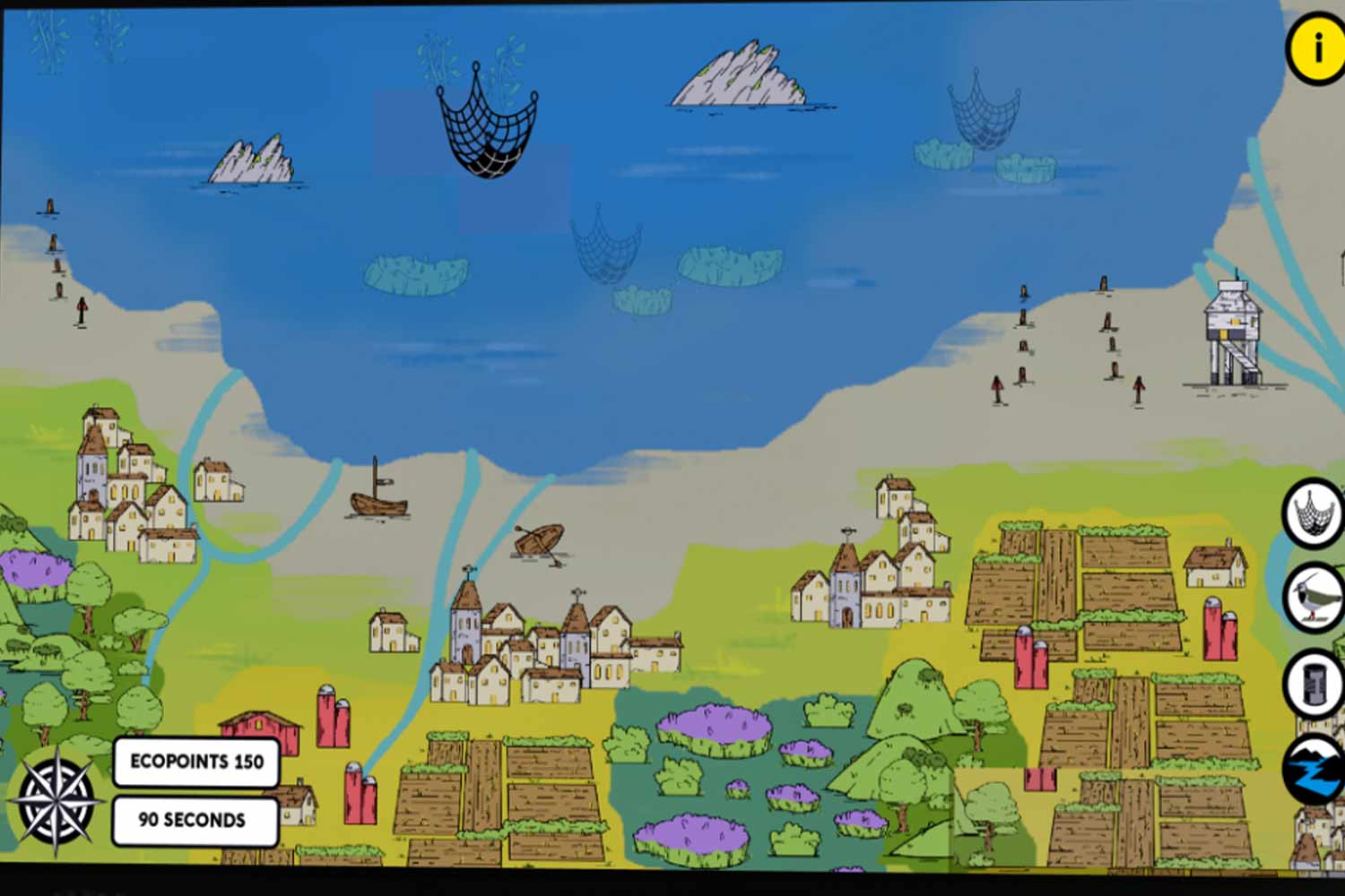 Screenshot of video game with ecological imagery