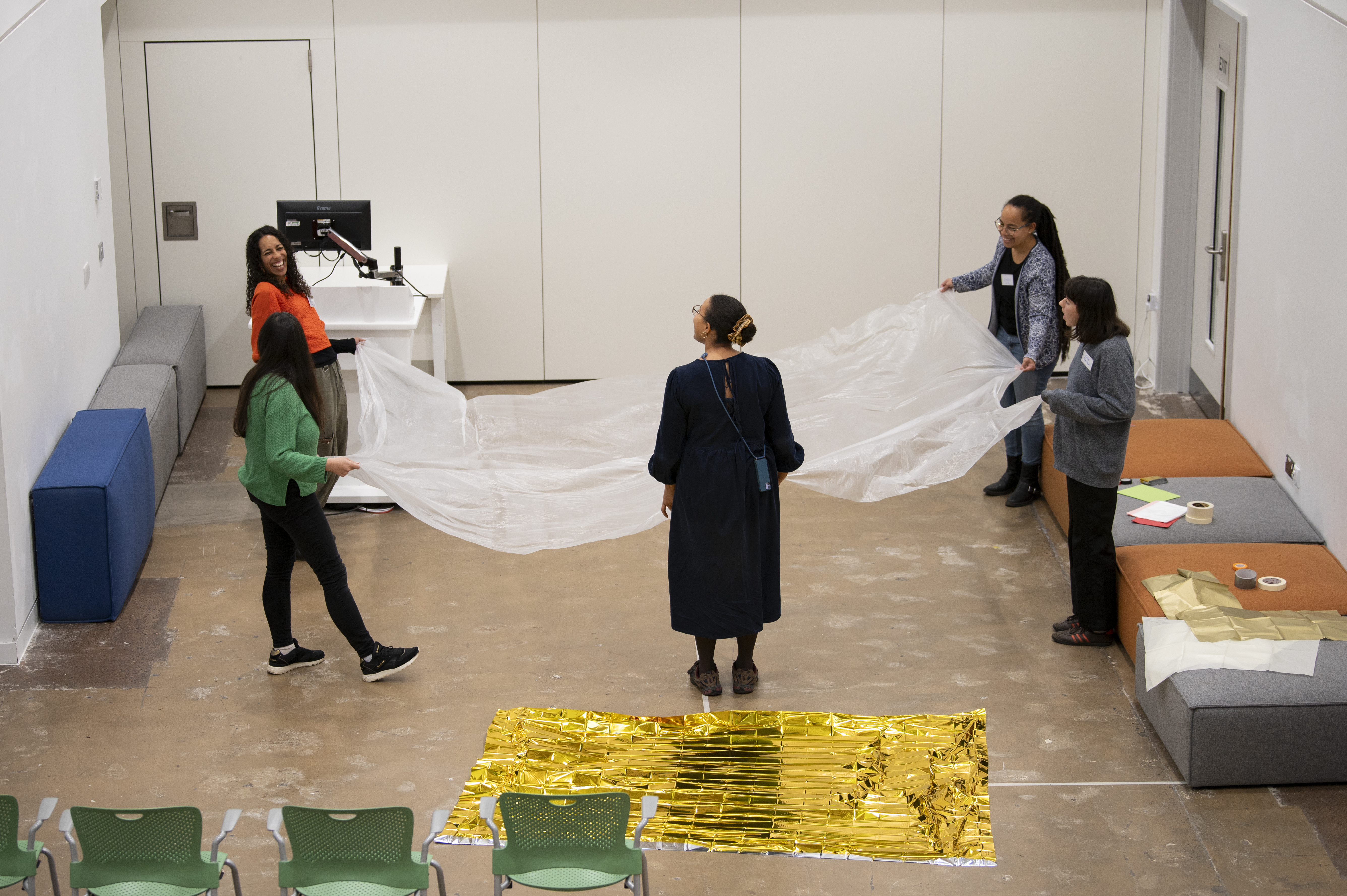 A group of people engaging in a group activity