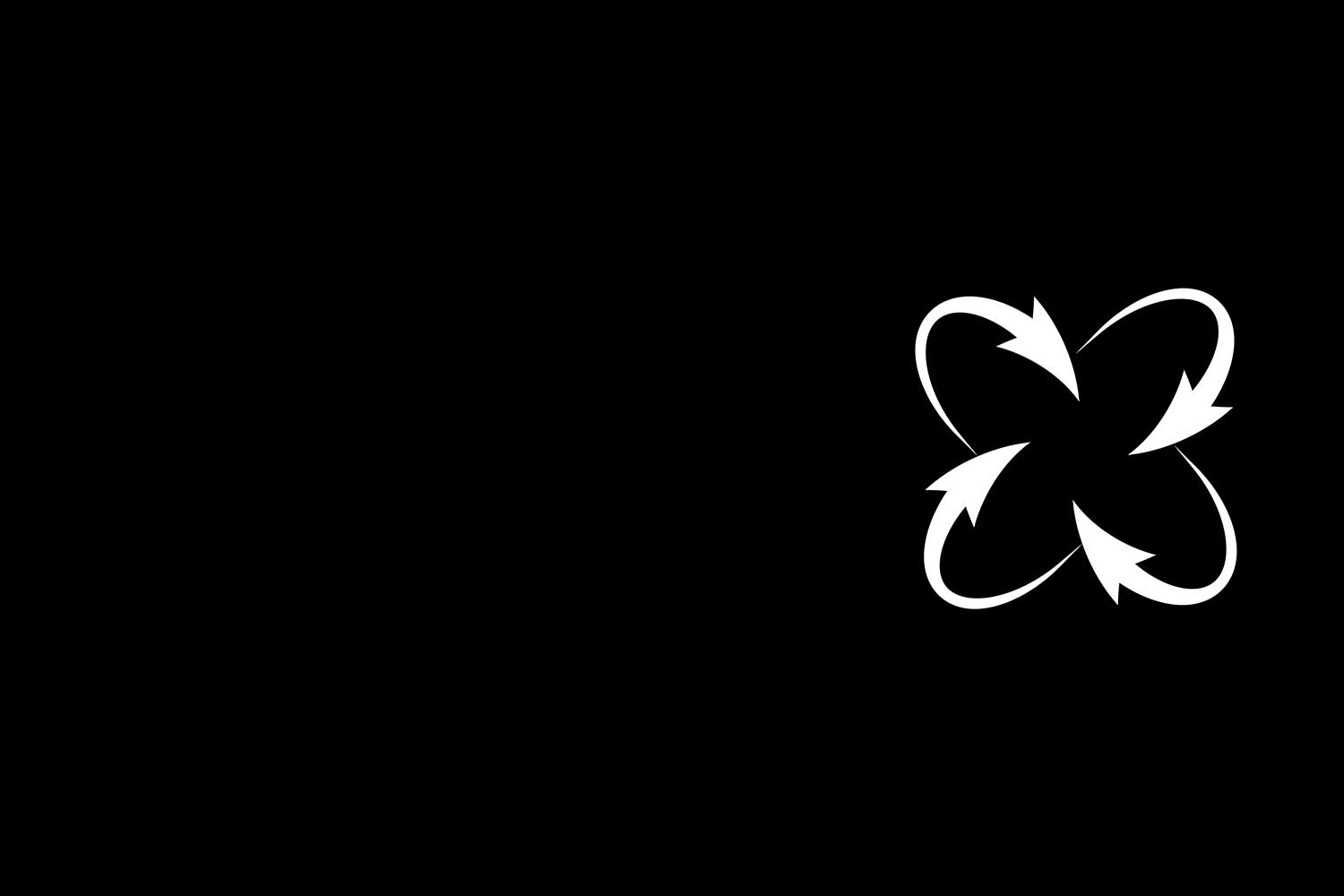 A black background with a white logo and lots of negative space