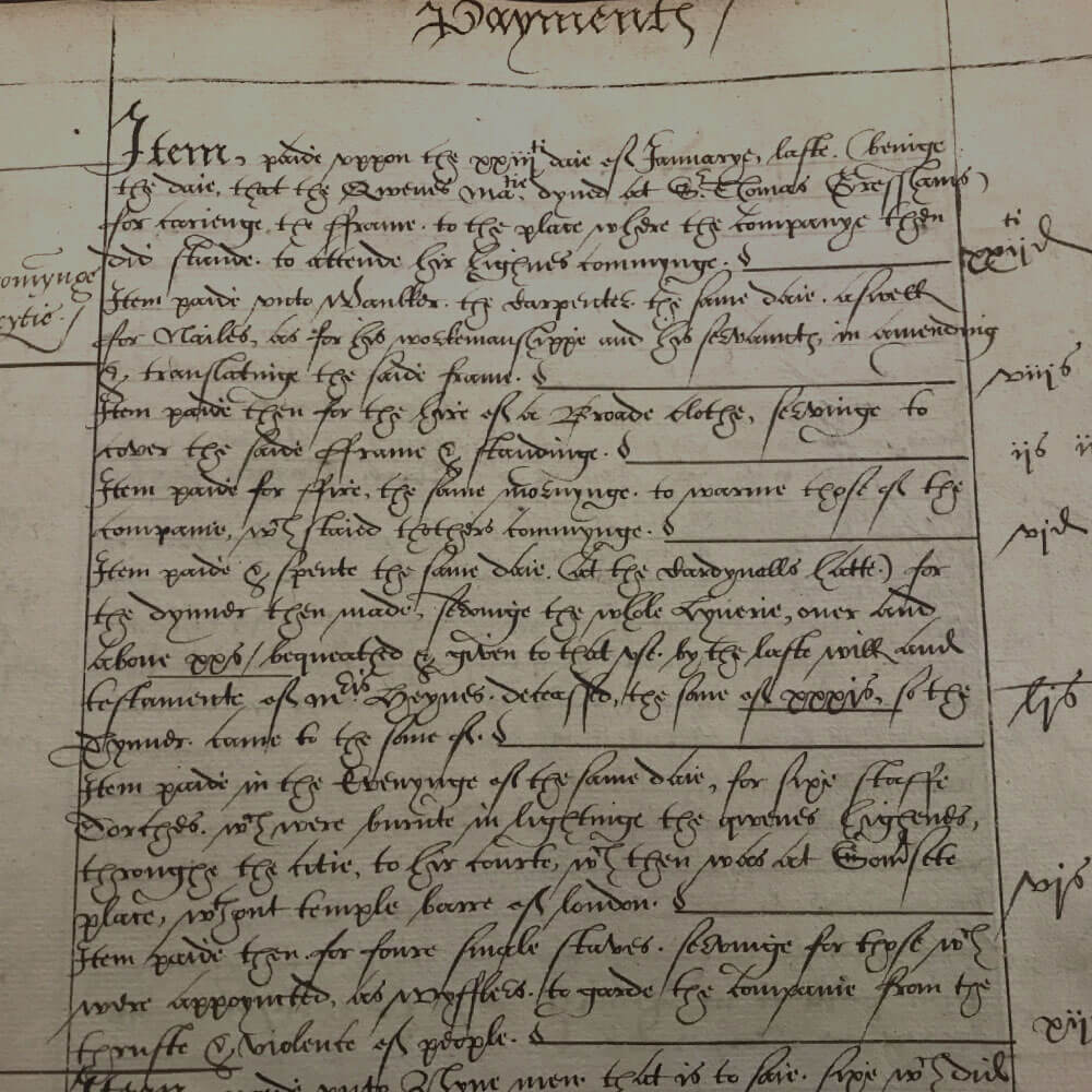 Handwritten historic document