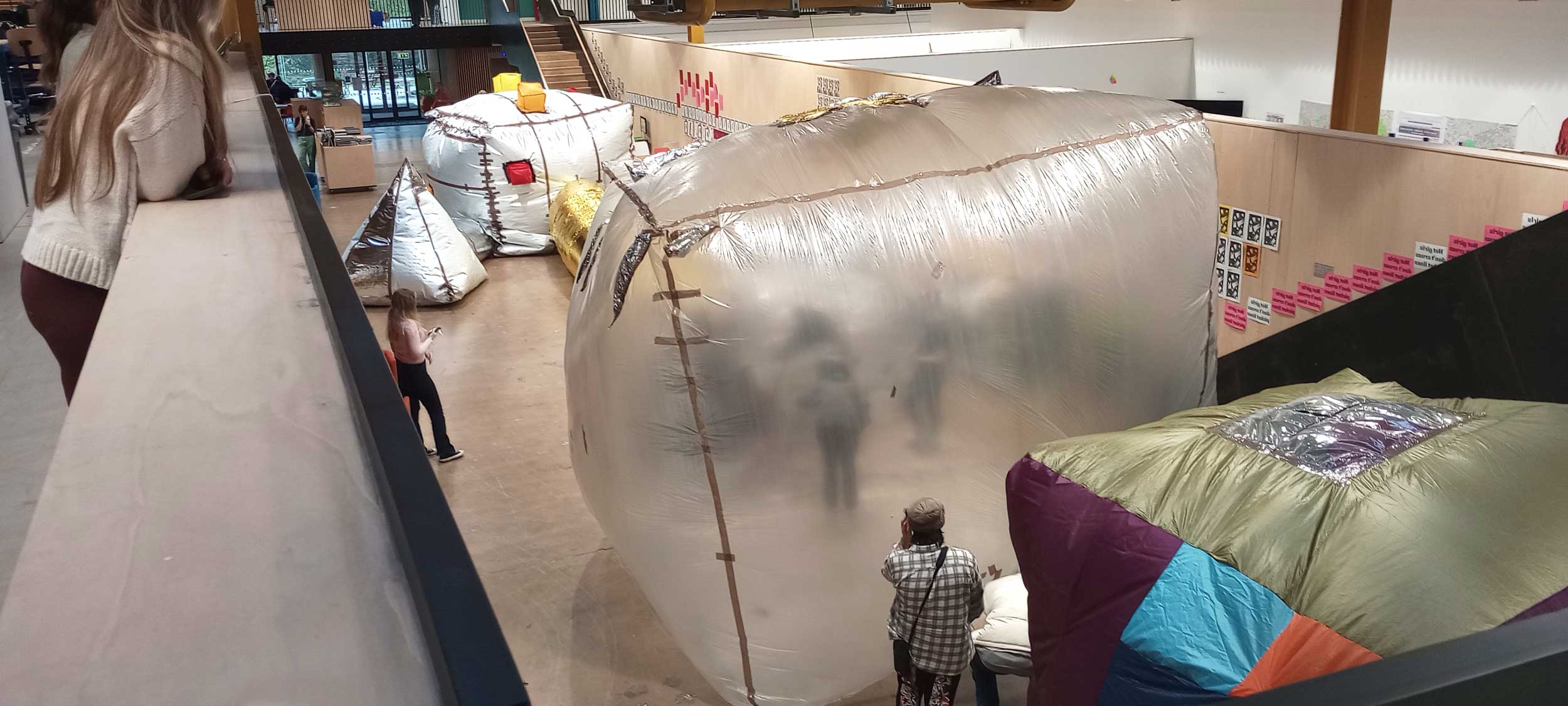 A series of inflatable art installations at Locksbrook Campus