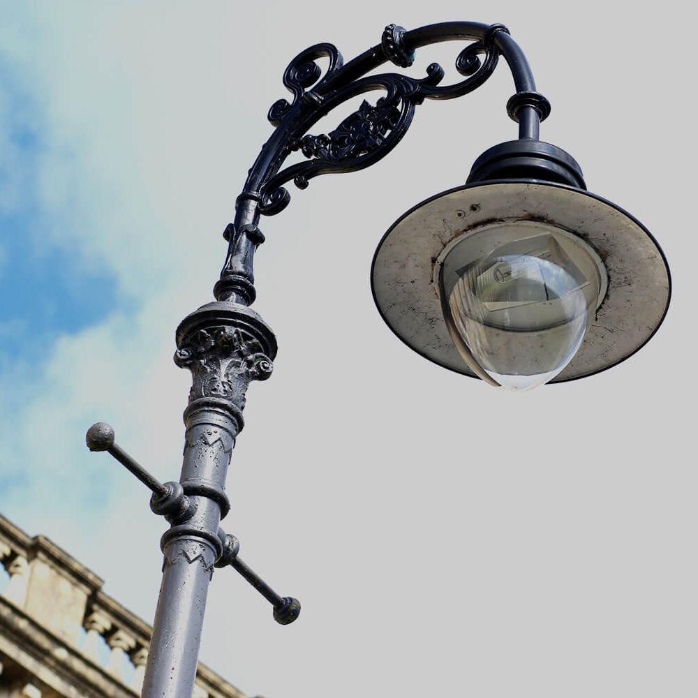 A decorative lamp post in the city of Bath