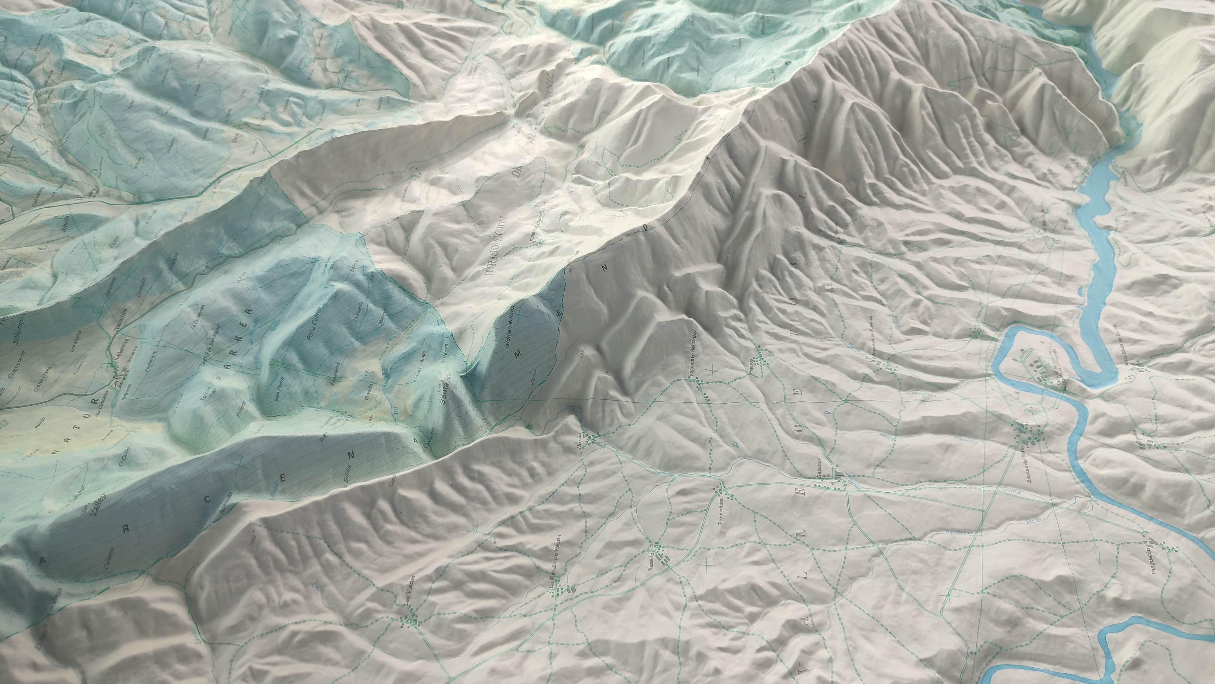 A detailed map showing various elevations