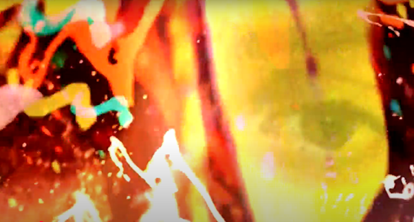 A colourful, blurry abstract art piece