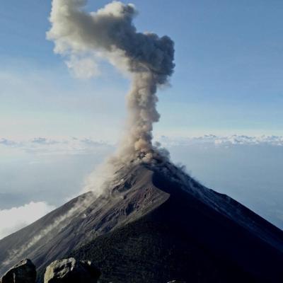 Erupting volcano