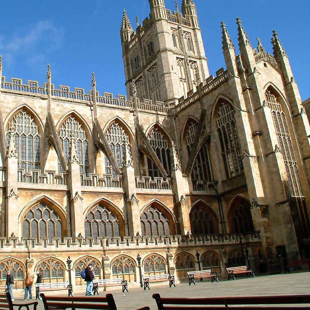 Shot of Bath Abbey on a sunny day