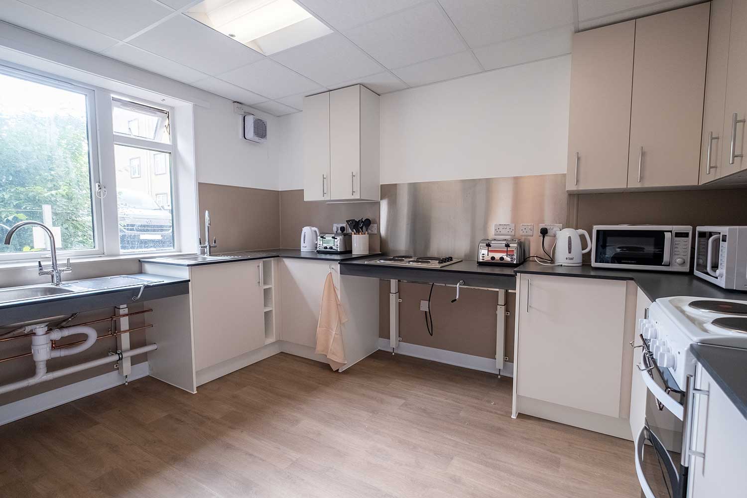 A large open kitchen area