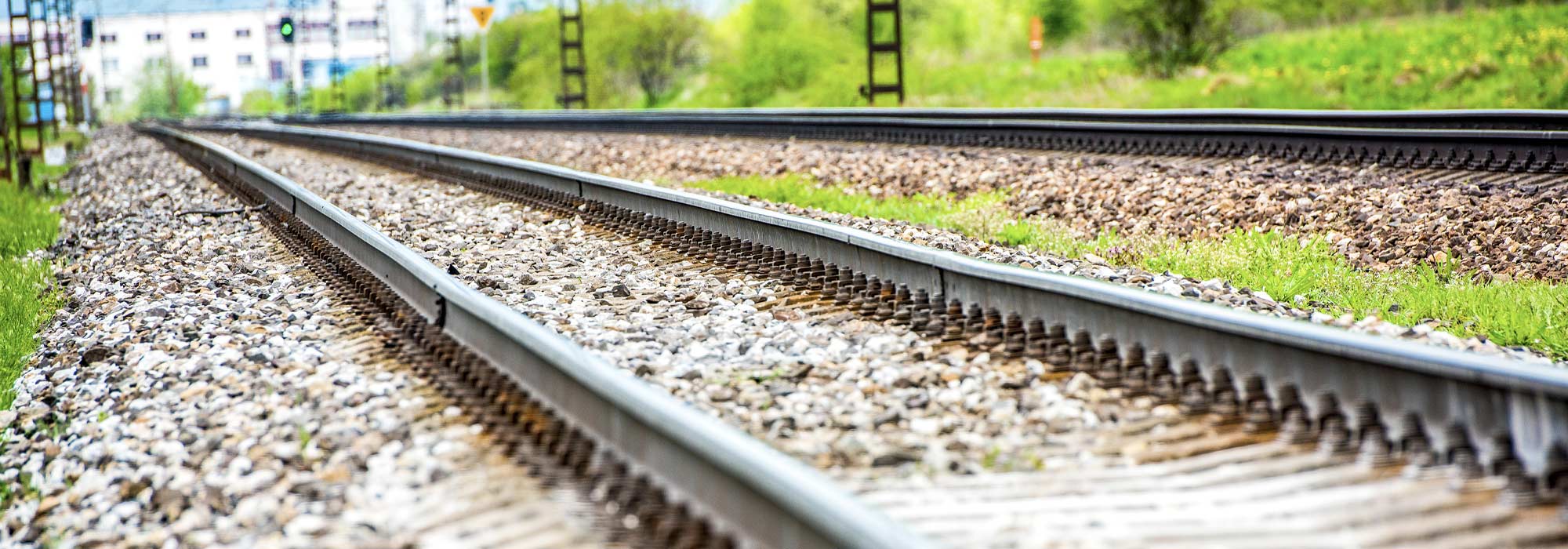 Close-up of train tracks