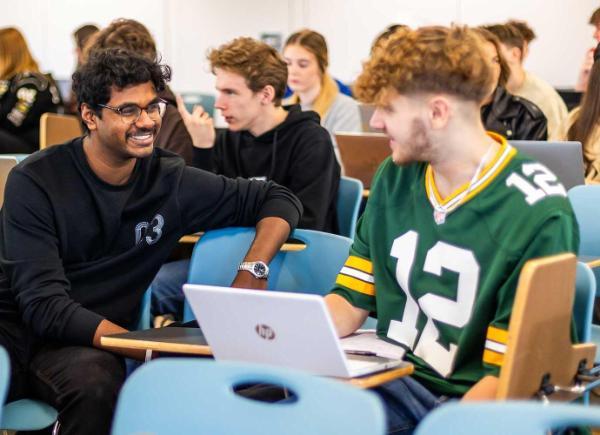 Two students chatting